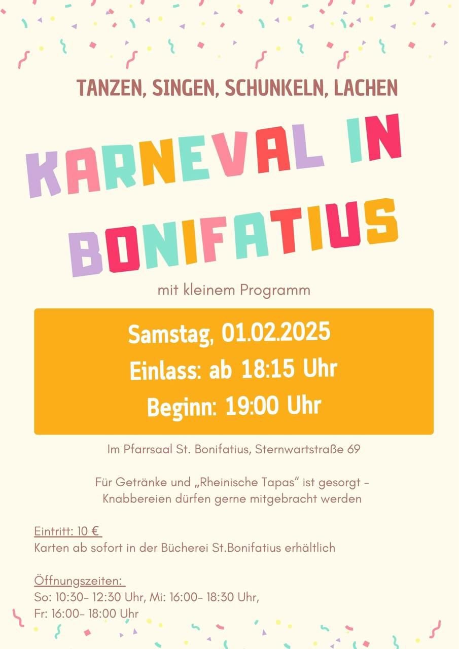 Karneval Bonifatius (c) kath. Kirchengemeinde St. Bonifatius Düsseldorf