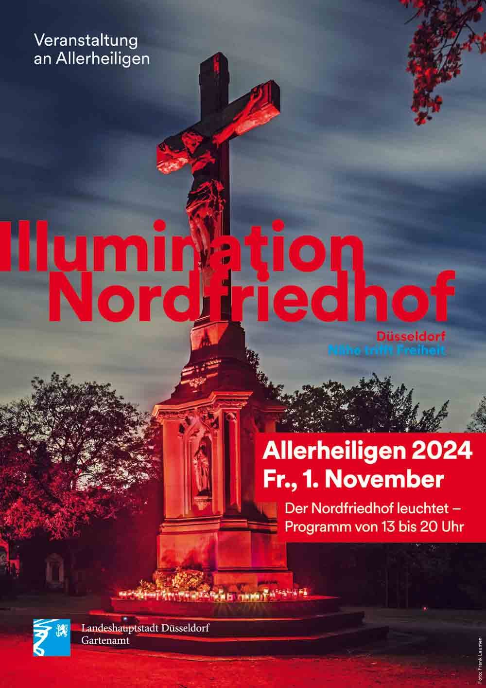 Plakat Illumination Nordfriedhof (c) Landeshauptstadt Düsseldorf Gartenamt