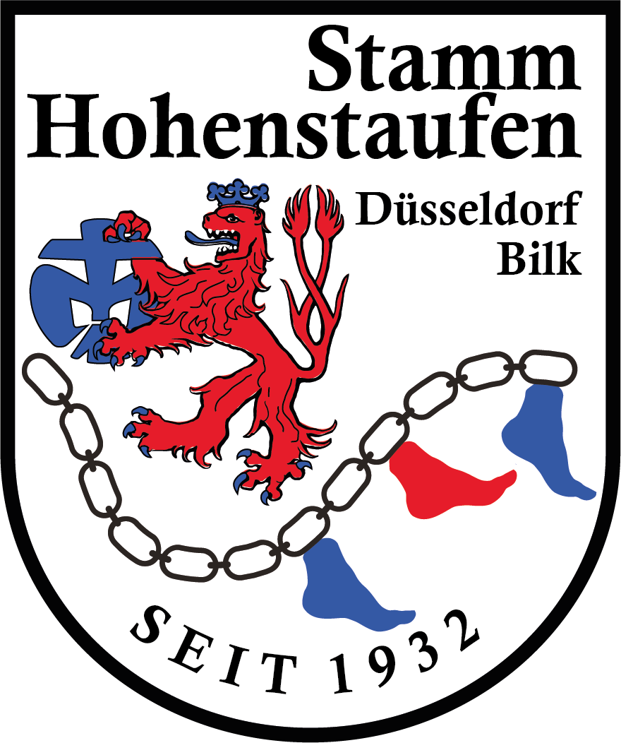 HSF Logo Wappenform große Schrift schwarz (c) Pfadfinder Stamm Hohenstaufen Bilk